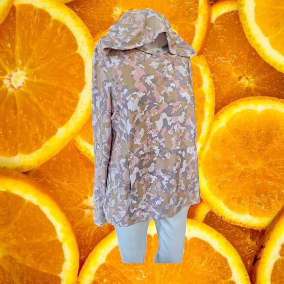 Gerry Pink White Tan Camo V Neck Hoodie Size Medium - Picture 1 of 9